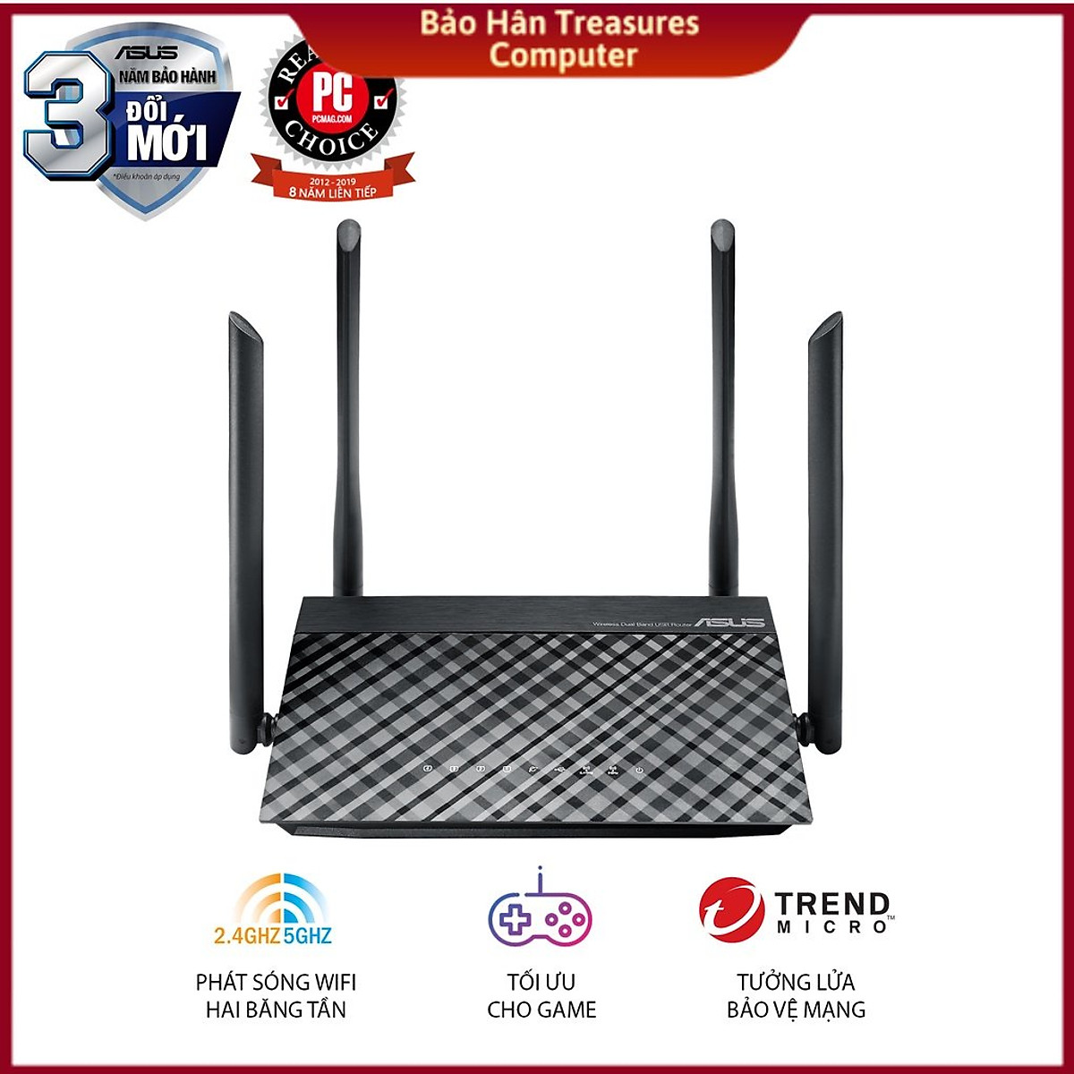 Router Wifi Băng Tần Kép ASUS RT-AC1200 - Hàng Chính Hãng