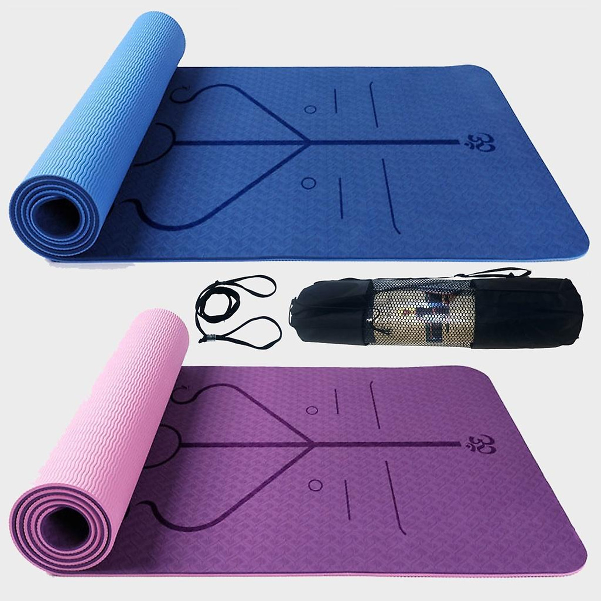 Thảm Tập Yoga Định Tuyến Chính Hãng miDoctor – Chọn Size - Thảm Yoga Định Tuyến Sắc Nét Cao Cấp Có Túi Dây