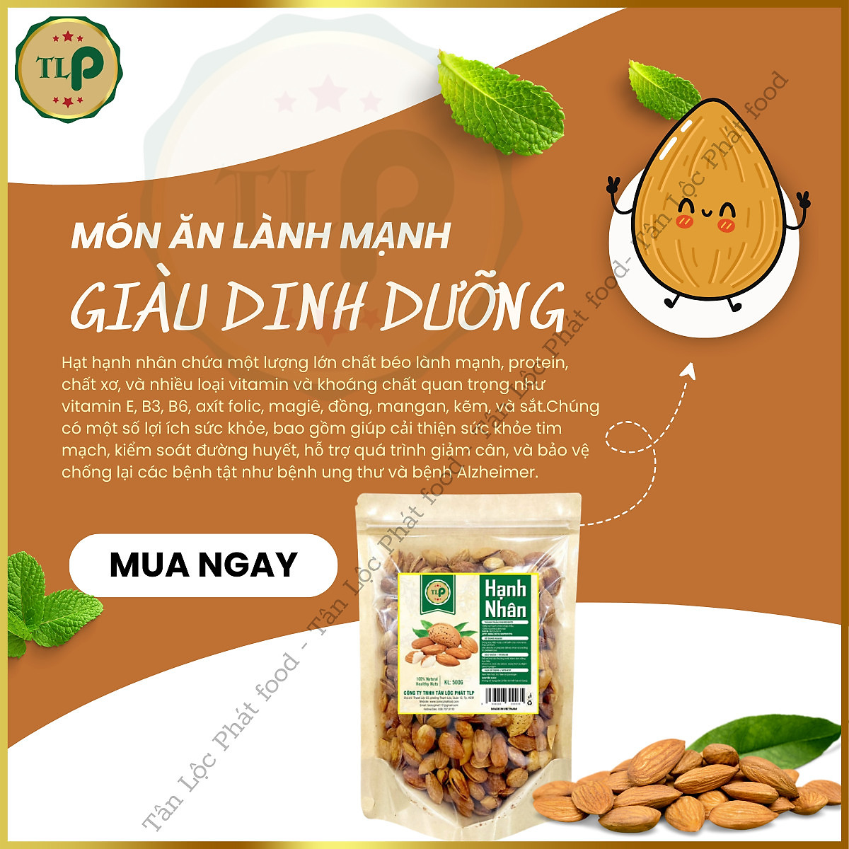 HẠT HẠNH NHÂN RANG BƠ TÂN LỘC PHÁT