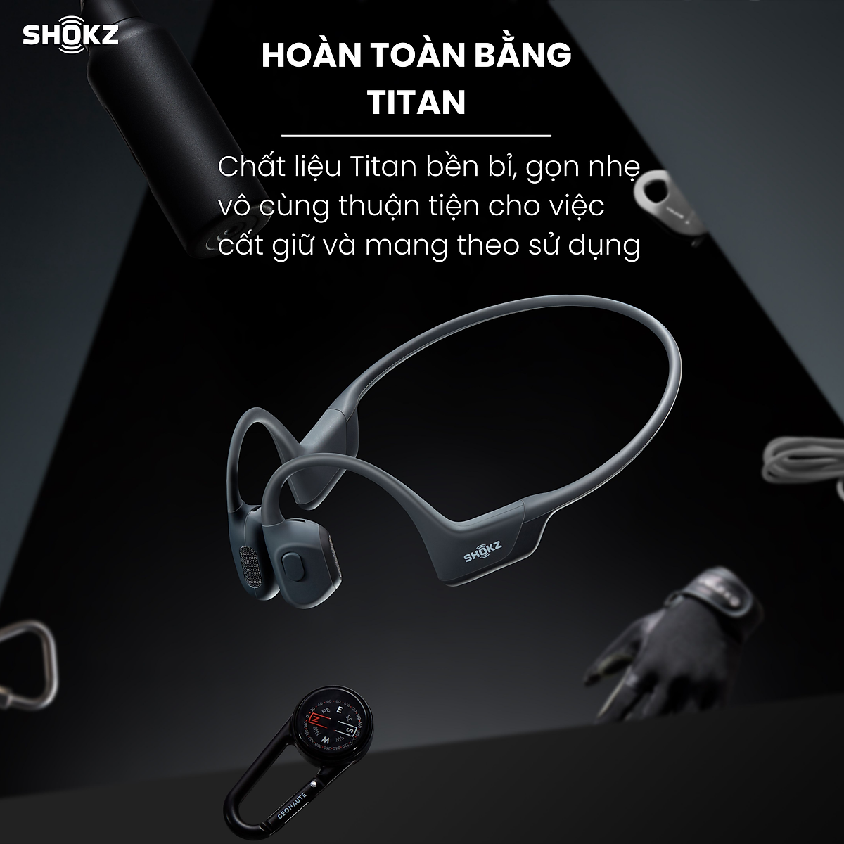 Tai Nghe Bluetooth Thể Thao Truyền Âm Thanh Qua Xương SHOKZ OPENRUN PRO S810 - Hàng chính hãng - Sạc nhanh Thời lượng Pin 10 tiếng - Kháng nước IP55