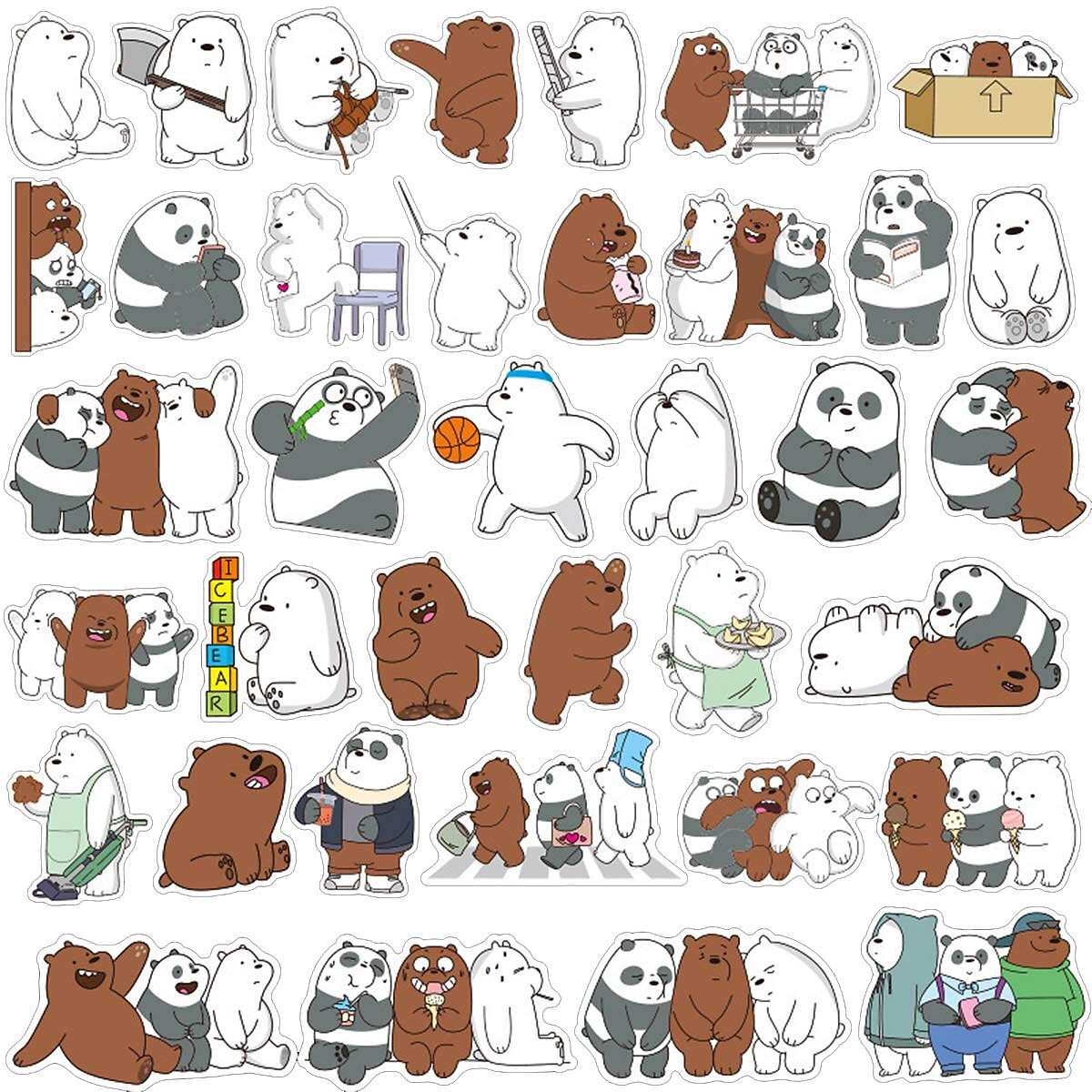 Với một set 60 sticker We Bare Bears dễ thương, bạn sẽ có thể tô điểm cho hình ảnh cá nhân của mình một cách độc đáo và vui nhộn. Chúng tôi đảm bảo những con gấu trong sticker sẽ làm bạn cười đến nghẹt thở!