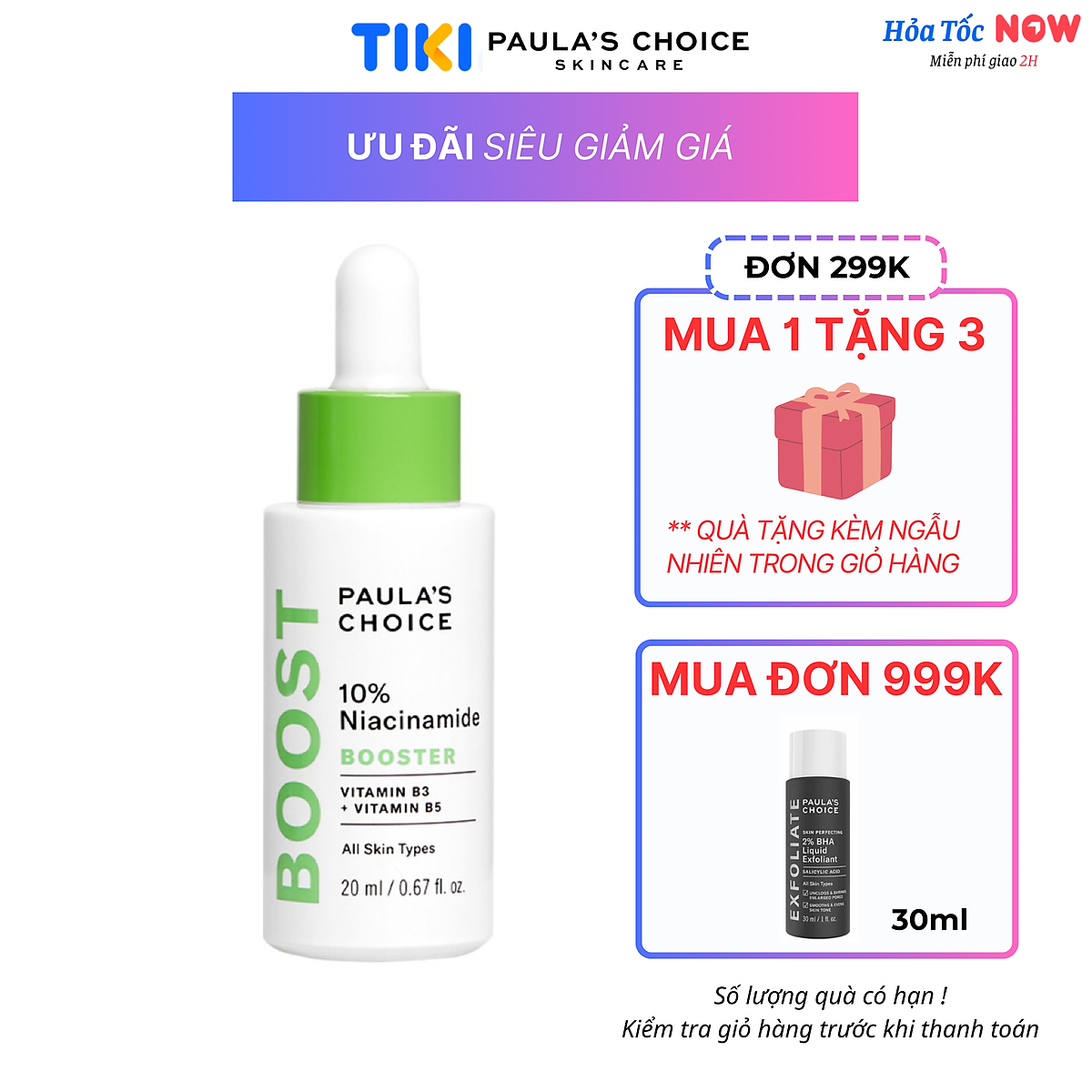 Tinh chất thu nhỏ lỗ chân lông Paula's Choice 10% Niacinamide Booster 20ml