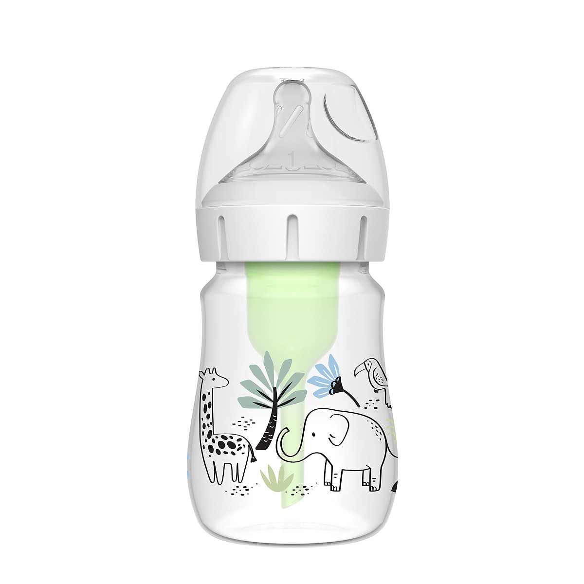 Bình sữa Dr.Brown's Options Plus cổ rộng 150ml PP TQ Jungle Designs hình Voi