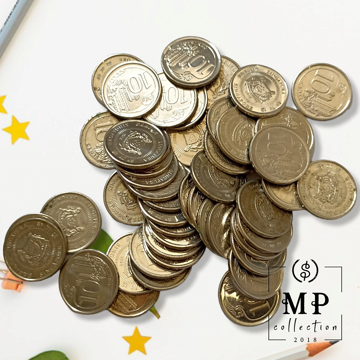 Đồng xu Singapore 10 cent 2013-2019 - Vật phẩm phong thủy khác