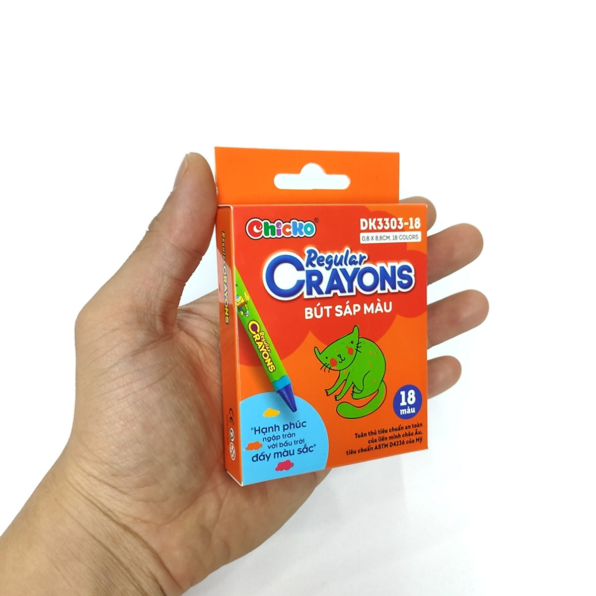 Bút Sáp Màu Chicko Regular Crayons - 18 Màu - DK3303-18