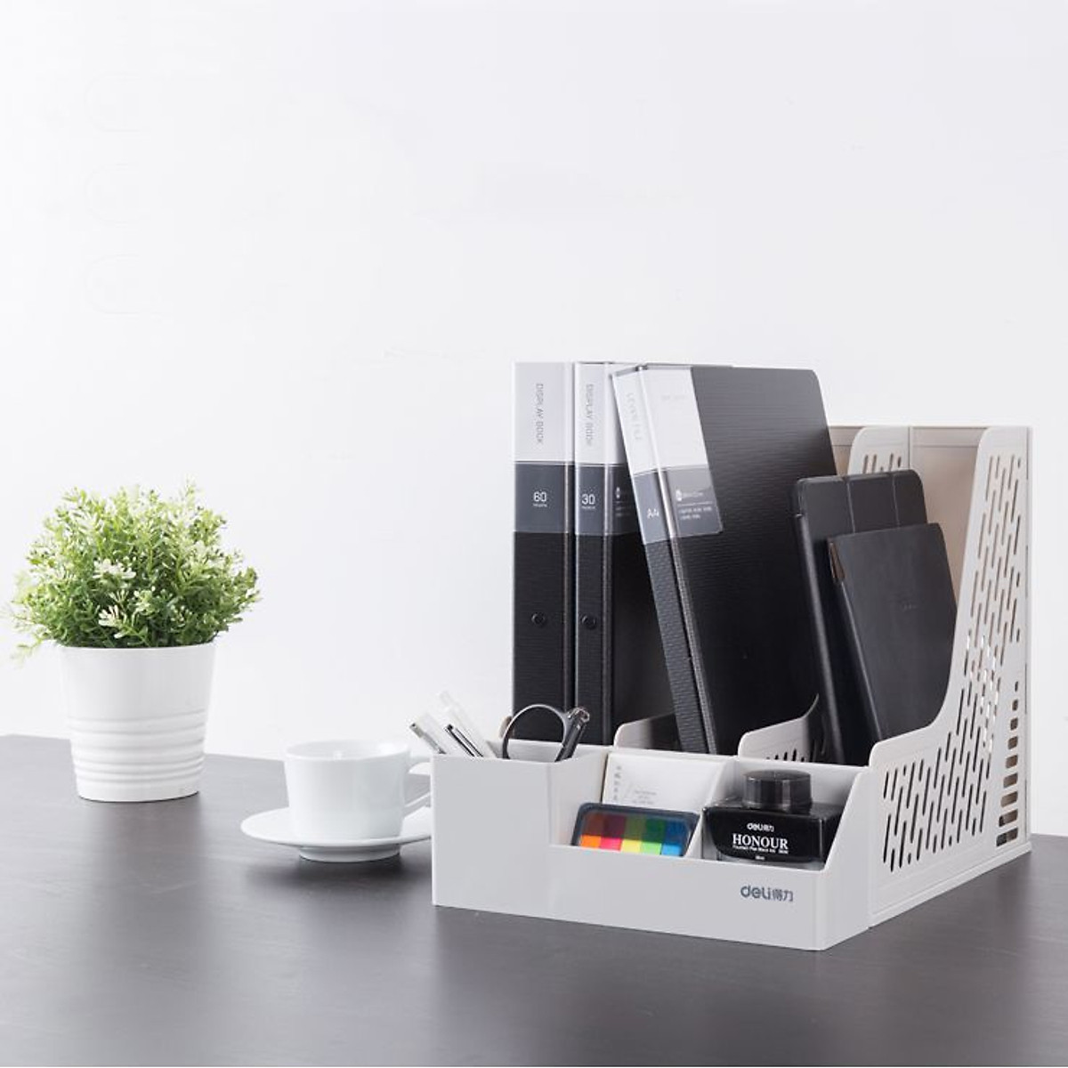 Kệ hồ sơ 3 Ngăn Ráp Liên hoàn với Khay Để Bút Deli Z00112