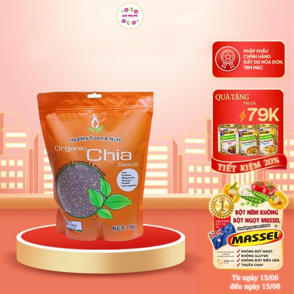 Hat Chia Úc Healthy Food & Nuts Organic Giàu dinh dưỡng mang lại nhiều tác dụng tốt cho sức khỏe - (1KG) - QuaTangMe Extaste