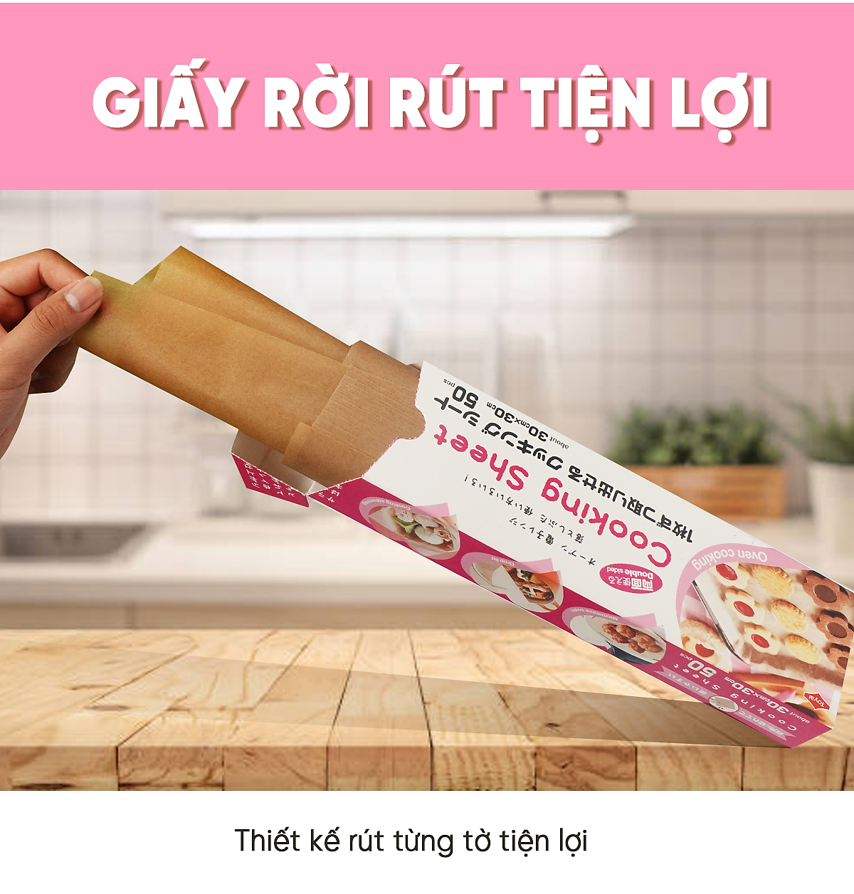 Giấy Nến 2 Mặt Lót Nồi Chiên, Nướng Bánh, Giấy Lót Chống Dính 30cm x 30cm (50 Tờ/Hộp)