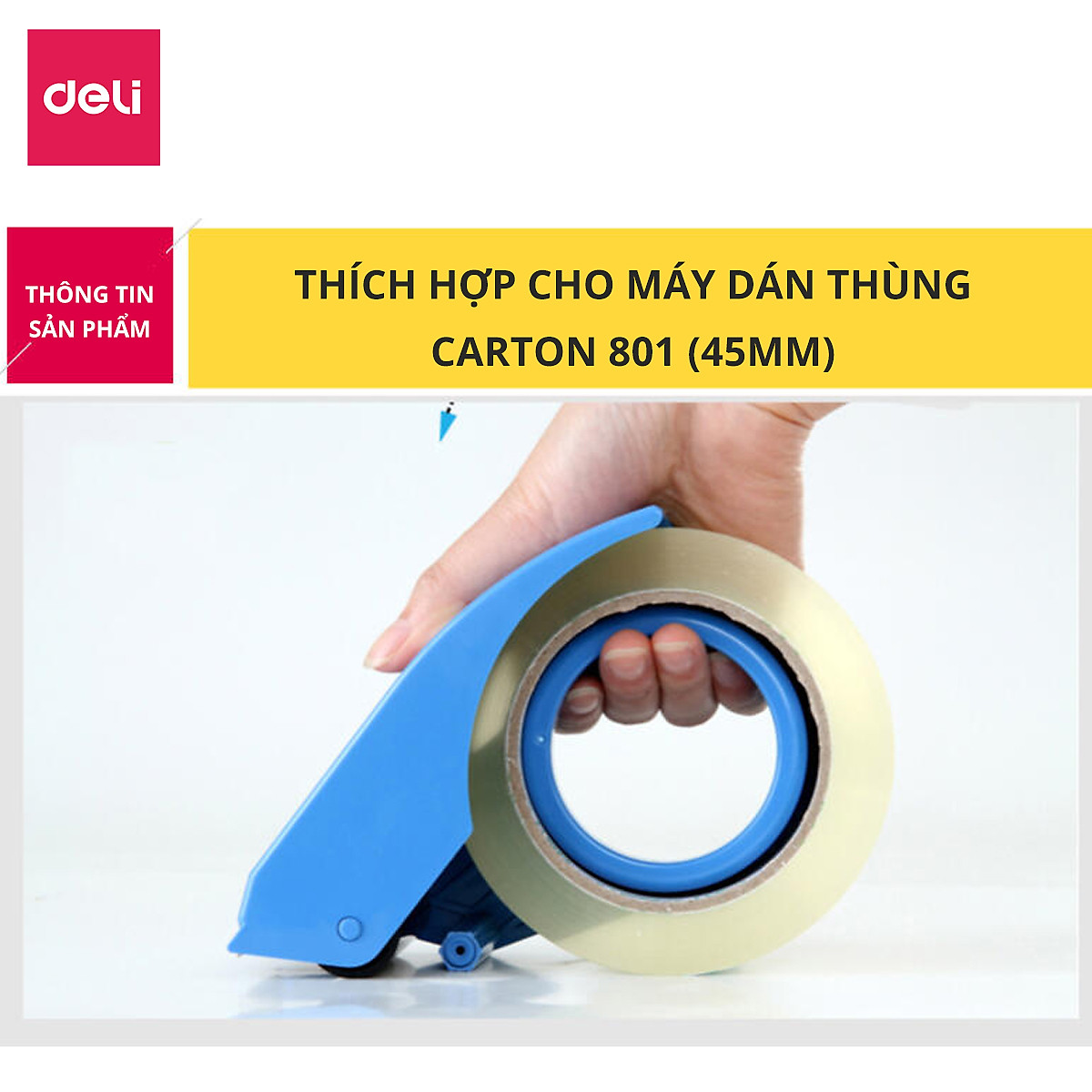 Băng Keo Trong , Băng Dính Dán Thùng Đóng Hàng Deli - 60/80/100/150/200 Yards - Dày Dai Chống Nước Khó Đứt