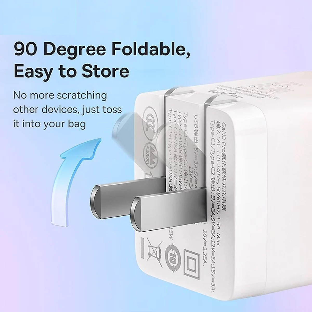 Bộ sạc nhanh Baseus Gan3 Pro Quick Charger 65W Type Cx2 + USB 65W kèm cáp Type-C to Type-C 1M 100W tiêu chuẩn an toàn cao- Hàng chính hãng