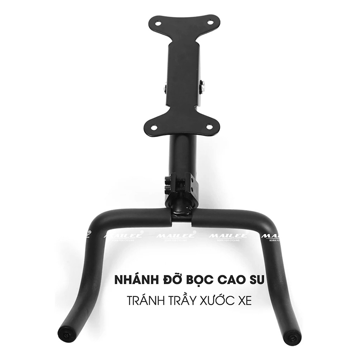 Giá treo xe đạp gắn tường ngang 2 nhánh MTR-360 có điều chỉnh nghiêng 360 độ, gập gọn lên 90 độ, kéo dài thu gọn (đầy đủ phụ kiện) + kèm dây buộc bánh xe - Mai Lee