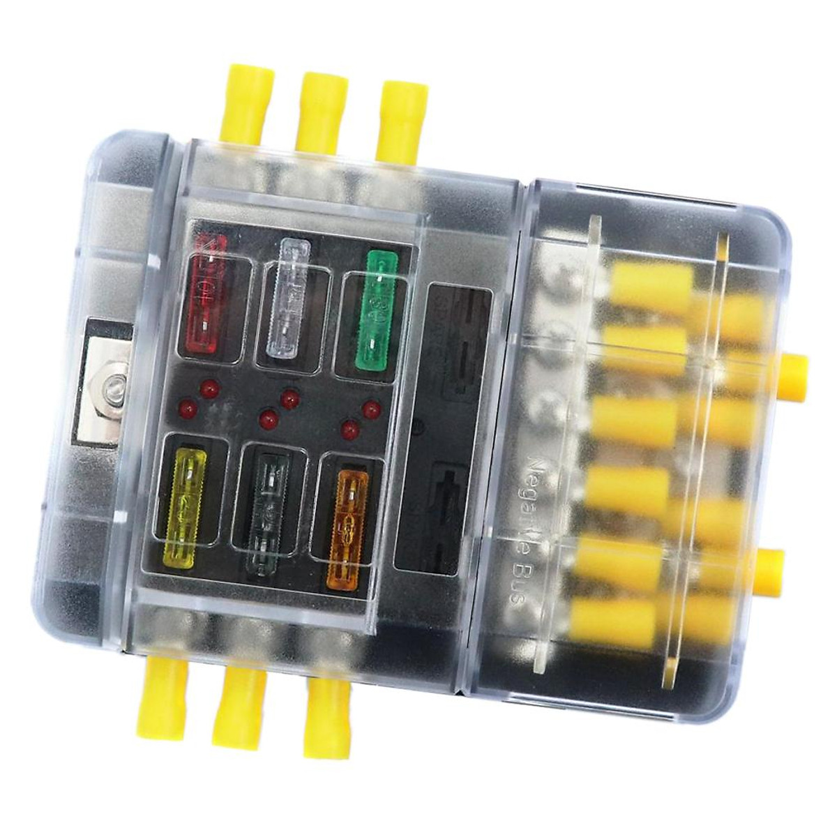 Car RV Fuse Panel 12-Way Fuse Block With Negative Bus Bar - 12V-32V ...