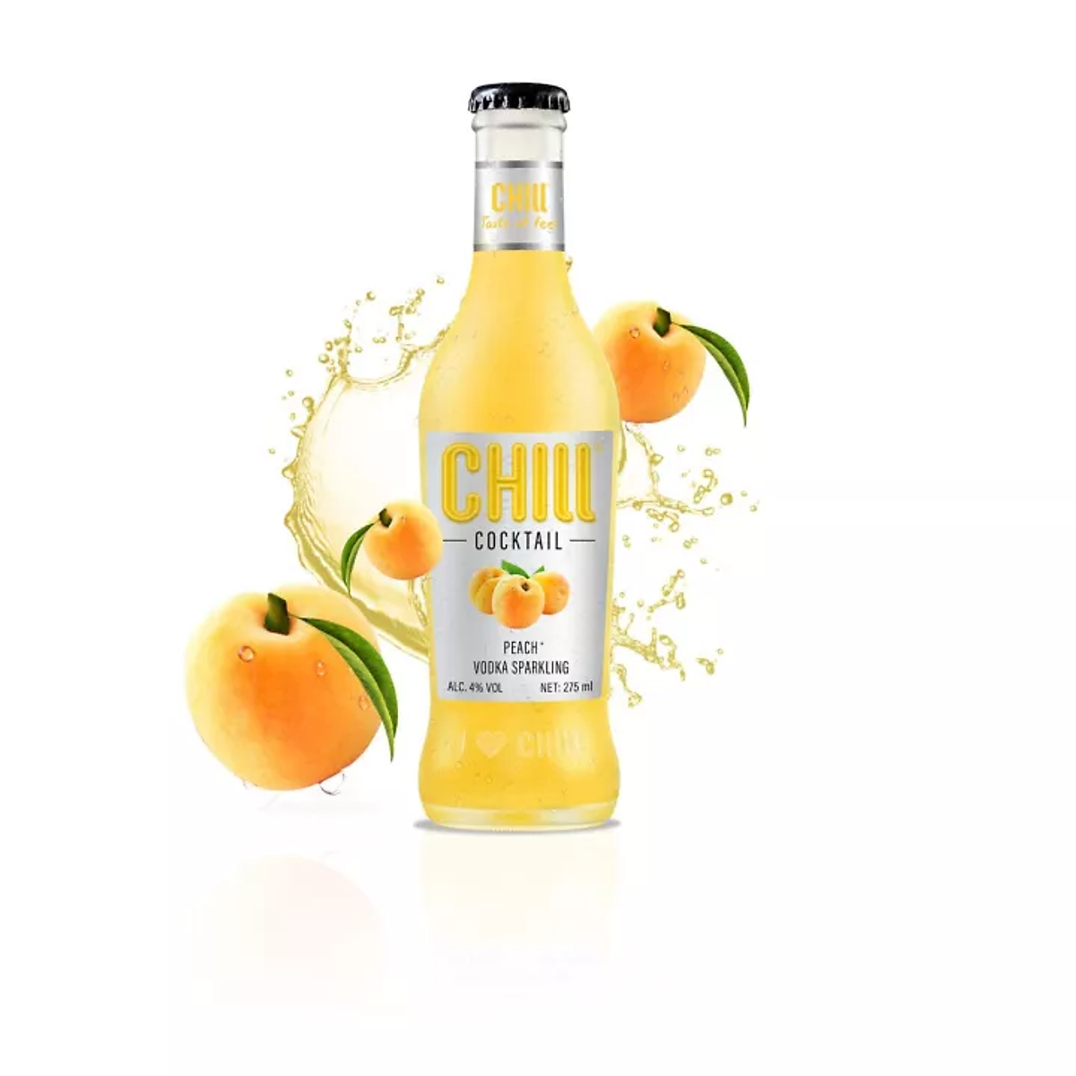 Nước trái cây lên men Chill Origin vị đào chai 275ml Nước hoa quả lên men