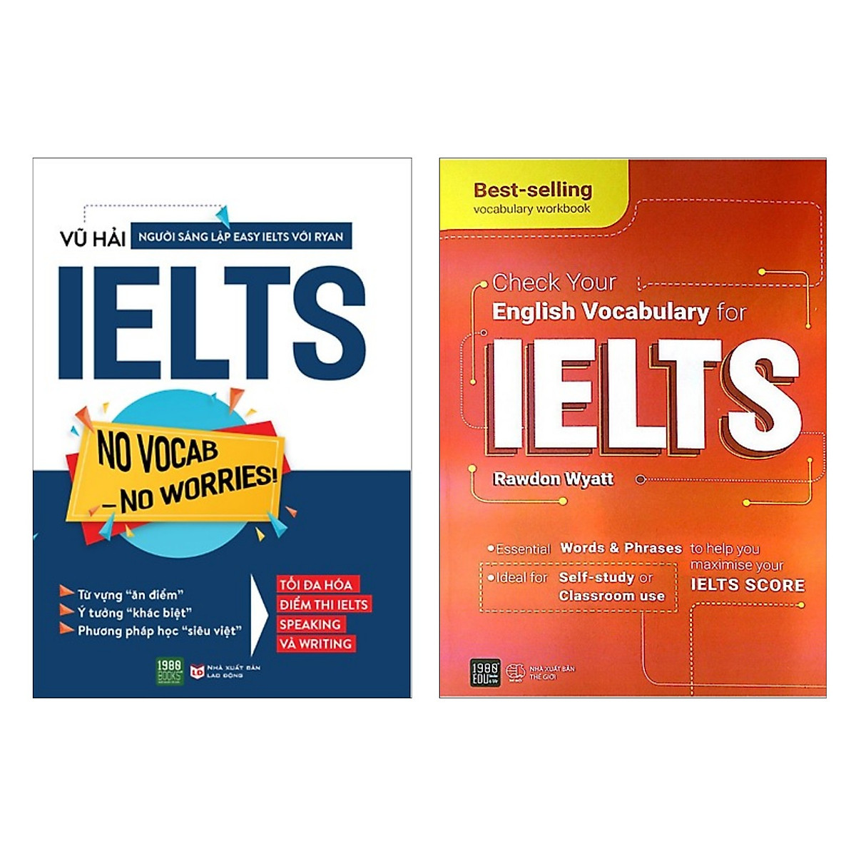 Combo sách chinh phục IELTS đỉnh cao: No Vocab – No Worries + Check Your English Vocabulary For IELTS ( Tặng kèm BOOKMARK)