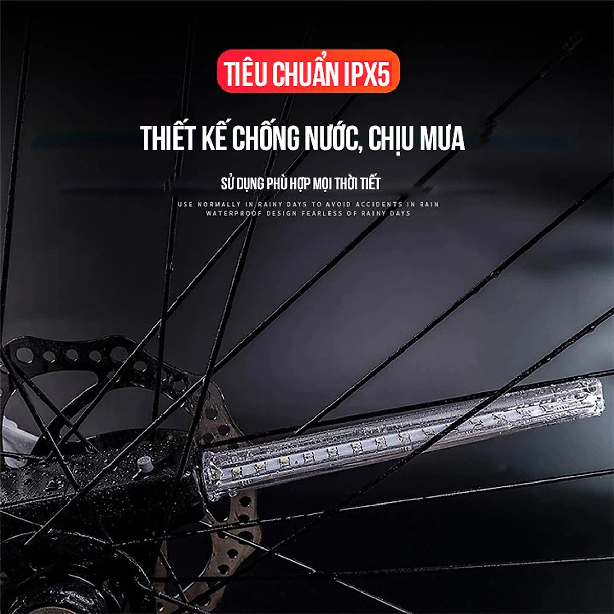 Bộ Đèn Trang Trí Bánh Xe 64 Led 30 Hình Gắn Trục Chuyển Đổi Tự Động Nổi Bật Ban Đêm Có Sạc Điện USB 400mAh Thuận Tiện