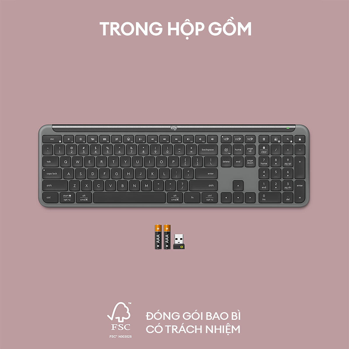 Bàn phím không dây mỏng Logitech Signature K950 - Hàng Chính Hãng