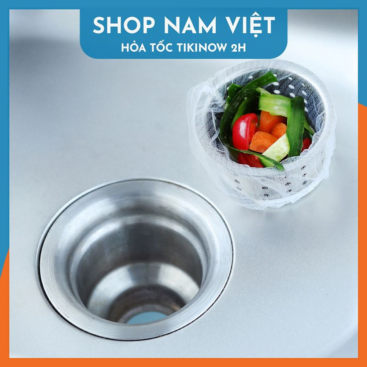 Set 100 Túi Lưới Lọc Rác Bồn Rửa Chén