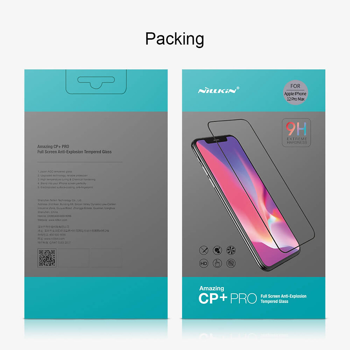 Miếng dán cường lực iPhone 12 Pro Max (6.7 inch) hiệu Nillkin Amazing CP+ Pro full màn hình 3D mỏng 0.23mm, Kính ACC Japan, Chống Lóa, Hạn Chế Vân Tay - Hàng chính hãng