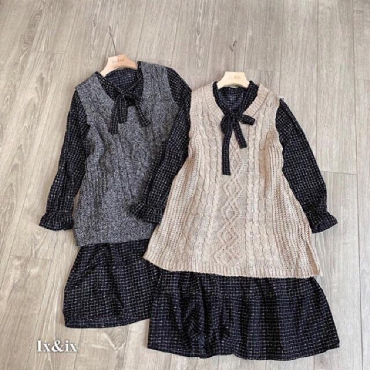 Set áo gile nữ kèm sơ mi và chân váy Lazadavn #32 Set áo gile nữ kèm sơ mi và chân váy Lazadavn