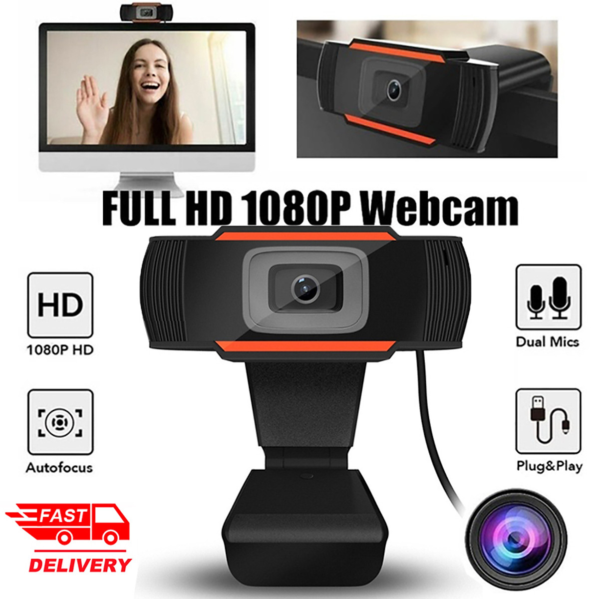 Mua Webcam Máy Tính kẹp, Camera Có Mic 1080p Cho Laptop Học Online ...
