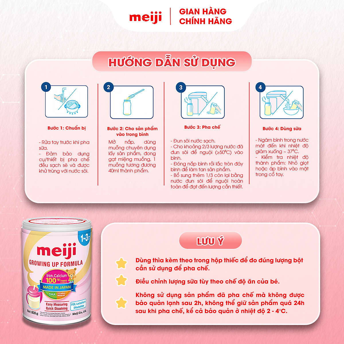 Combo 2 Hộp Sản Phẩm Dinh Dưỡng Công Thức Meiji Growing Up Formula - Nhập khẩu chính hãng (800g)