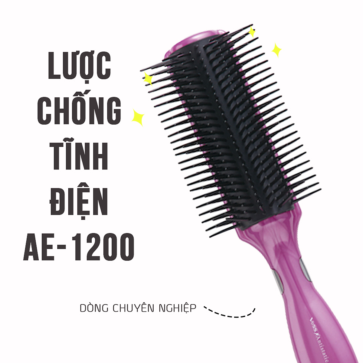 Mua Lược Chải Tóc Chống Tĩnh Điện Nhật Bản AE1200 antistatic Brush Có  Chứa Quặng Khoáng Tự Nhiên Giúp Duy Trì Mái Tóc Khỏe Đẹp tại Mỹ phẩm BA