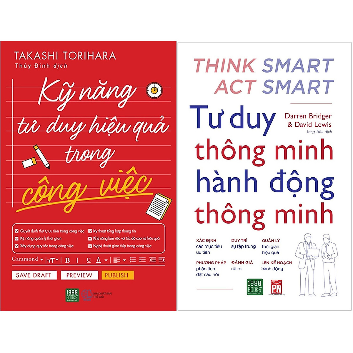 Combo Kỹ Năng Tư Duy Hiệu Quả Trong Công Việc + Tư Duy Thông Minh Hành Động Thông Minh ( Tặng Kèm Bookmark Tuyệt Đẹp )