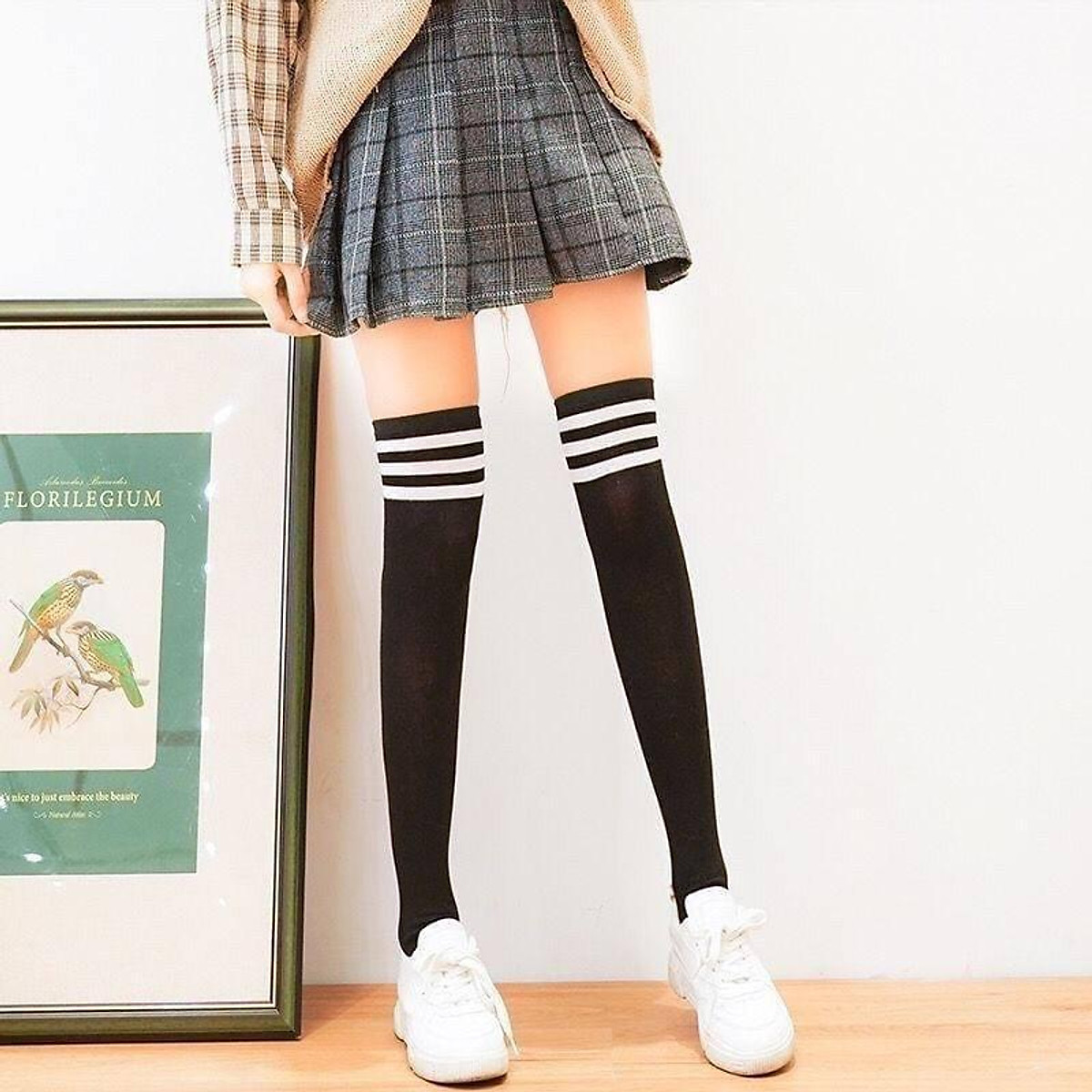 Tất vớ cổ cao qua gối tất đùi nữ sinh nhật bản cosplay hot trend 2021