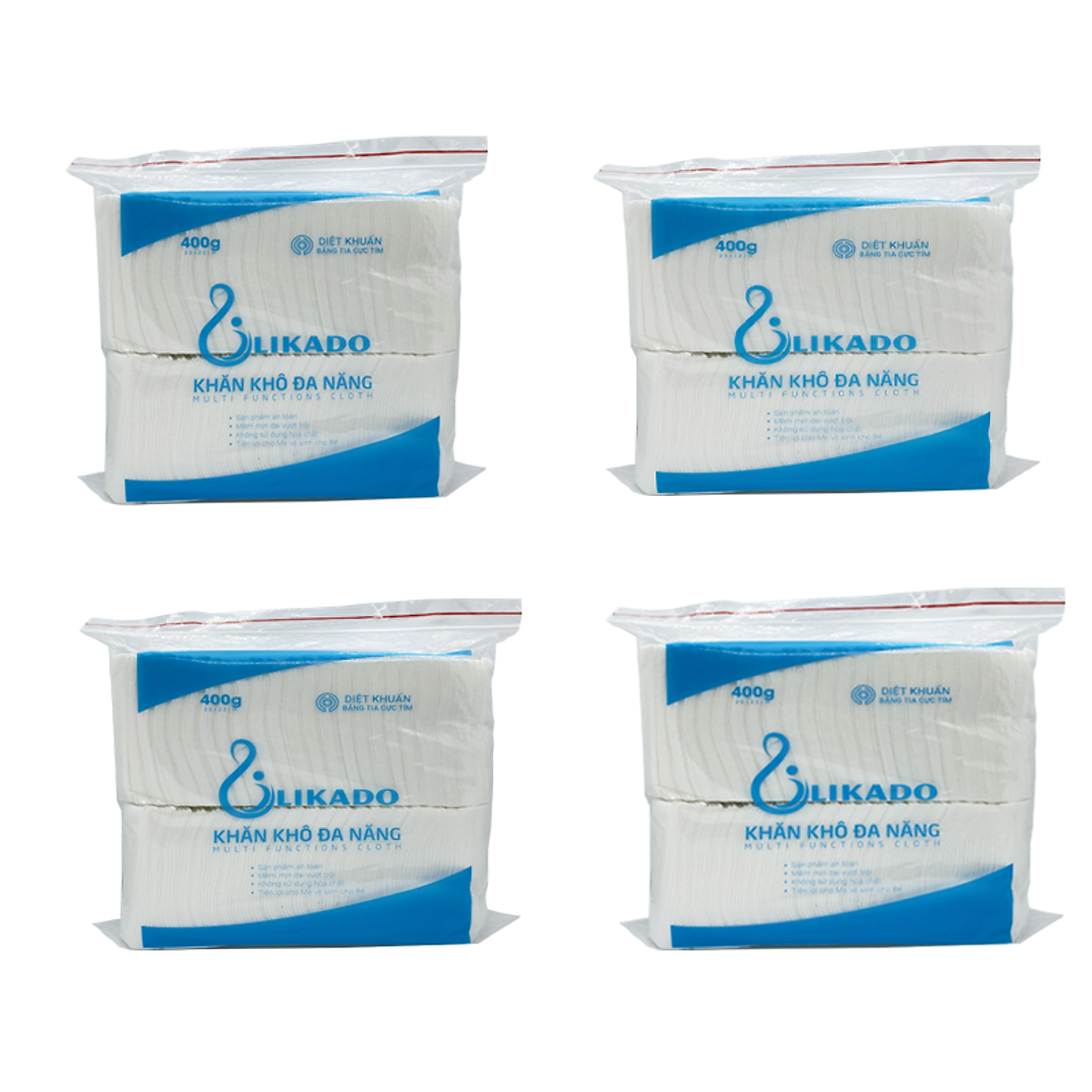 5 Bịch Khăn vải khô đa năng LIKADO 400g (20 x 22cm)