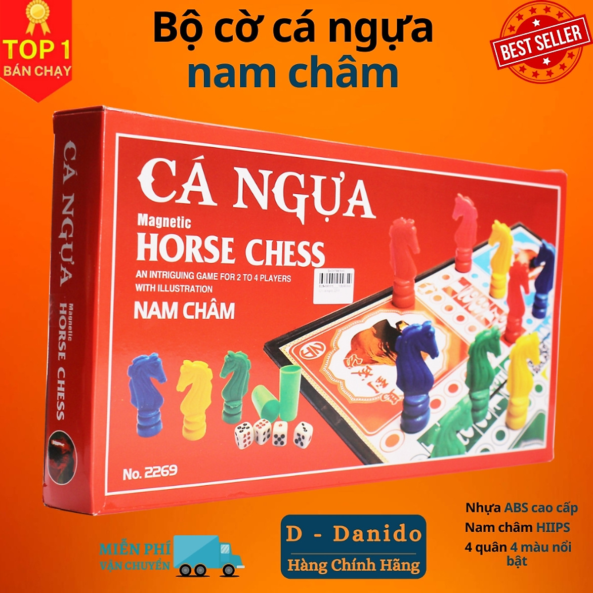 Bộ Cờ Cá Ngựa Nam Châm miDoctor Chính Hãng An Toàn Vui Nhộn Cho Bé (Vỏ Hộp Màu Ngẫu Nhiên)