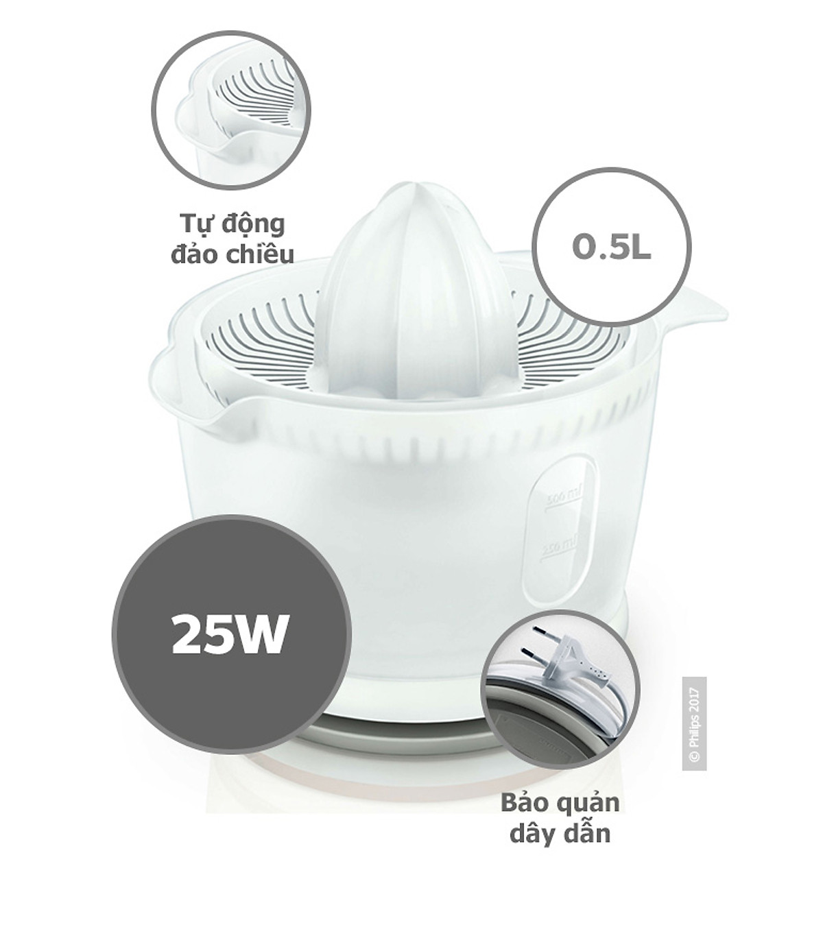 Máy Vắt Cam Philips HR2738/00 25W - Hàng chính hãng
