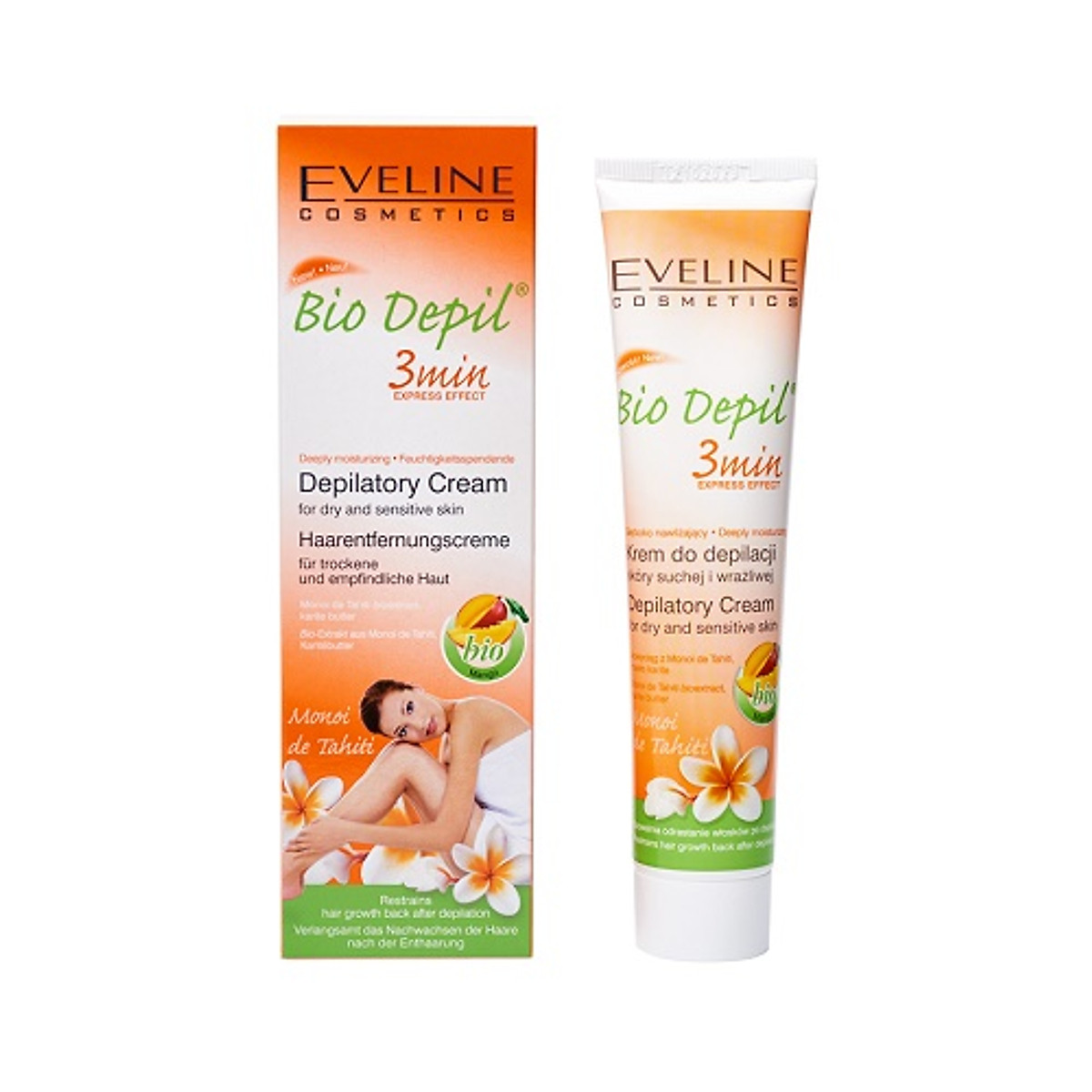 Kem tẩy lông hữu cơ các vùng hương xoài Bio Depil Eveline 125ml