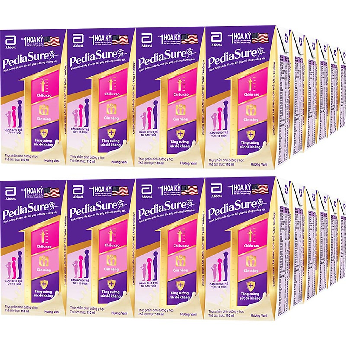 Thùng 48 Hộp Sữa Nước Abbott Pediasure Vani 110ml cho trẻ từ 1 - 10 tuổi