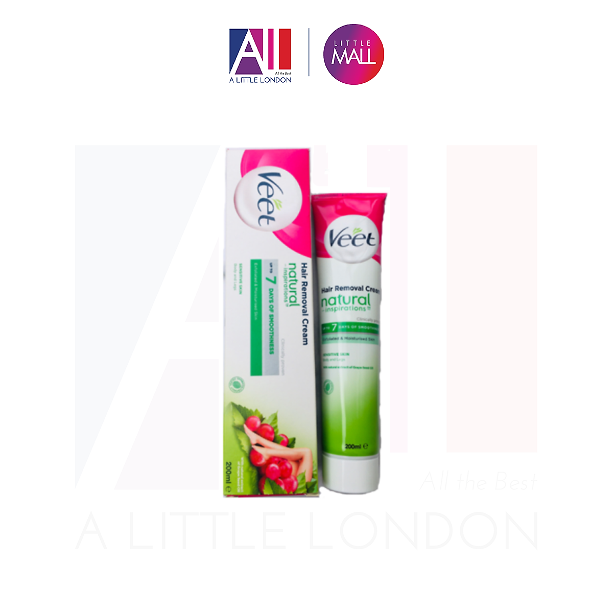 Mua Kem tẩy lông da nhạy cảm Veet Sensitive Skin Hair Removal Cream With  Natural Inspiration Of Grape Seed Oil 200ml tại Little London VN