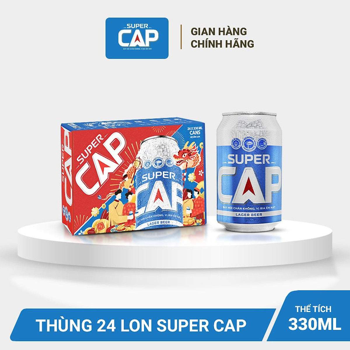 Mua Bia Super Cap thùng 24 lon tại Barett Food and Beverage