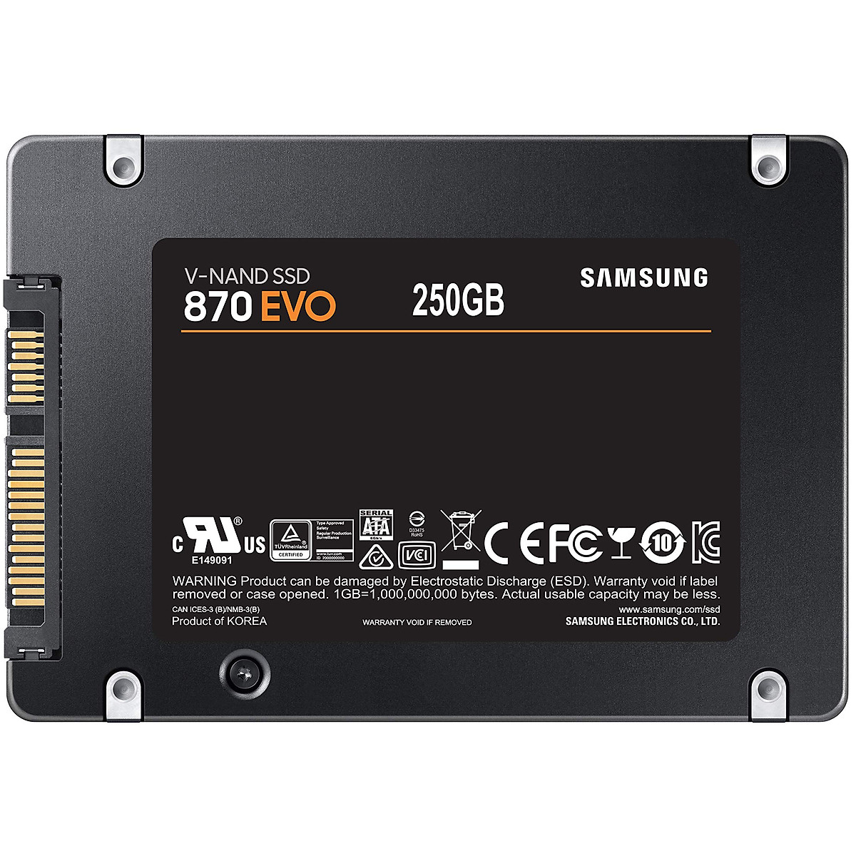 Ổ cứng SSD Samsung 870 EVO SATA III 2.5" SSD 250GB (MZ-77E250BW) - Hàng Chính Hãng