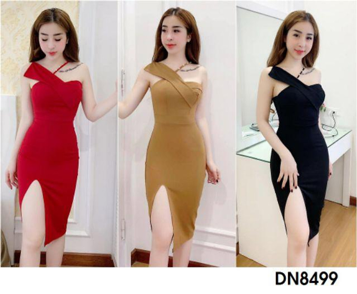 Đầm body xẻ tà dây chéo sexy