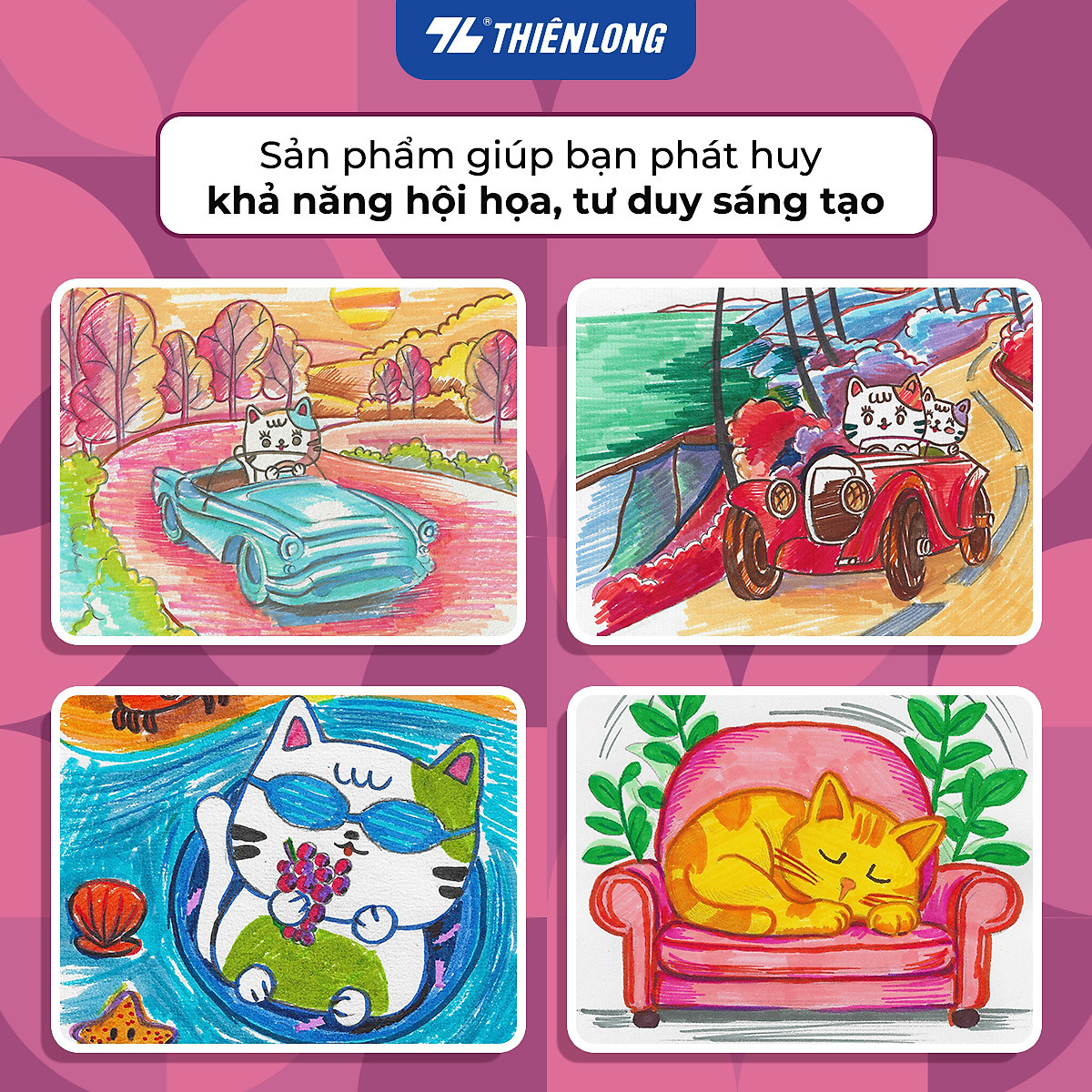 Bút lông màu Fiber Pen Thiên Long Colokit an toàn sử dụng tô màu, vẽ tranh, calligraphy, 20 màu basic FP-C03