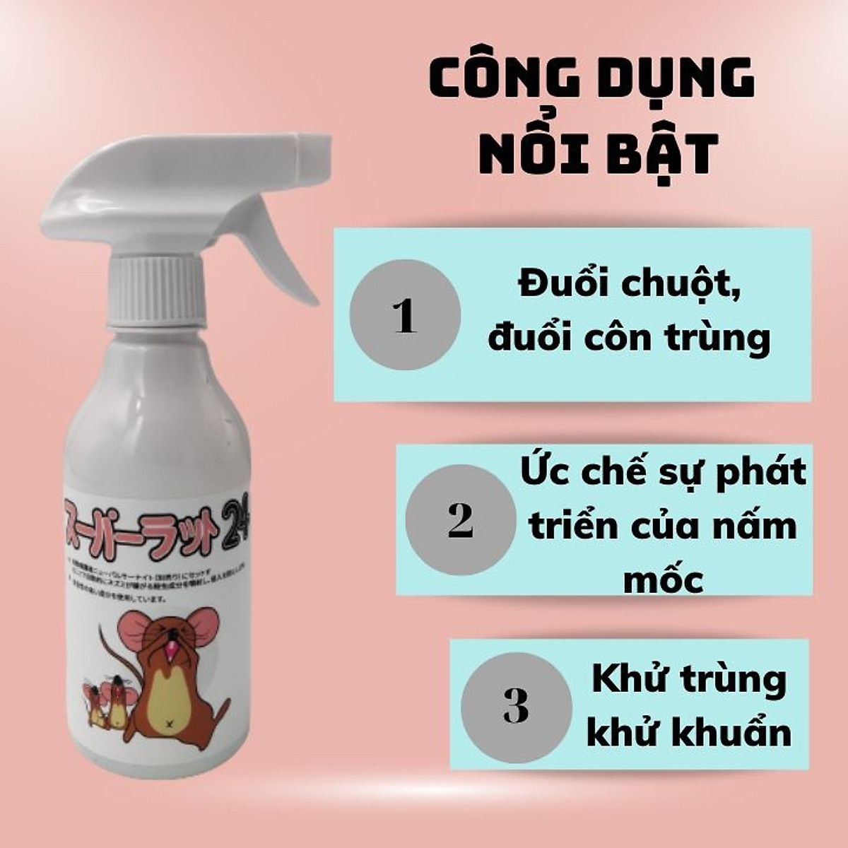 Xịt Đuổi Chuột Samurai Care Cho Xe Ôtô Và Gia Đình Hương Bạc Hà, Xua Đuổi Chuột Hiệu Quả, An Toàn
