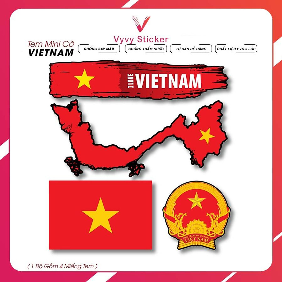 Sticker dán xe Việt Nam, Cờ Đảng dán xe máy: Bạn là người yêu thích và tự hào về đất nước Việt Nam? Hãy cùng xem hình ảnh về sticker dán xe Việt Nam và cờ Đảng dán xe máy, sản phẩm độc đáo và sẽ giúp bạn thể hiện tình yêu quê hương của mình một cách rõ nét.