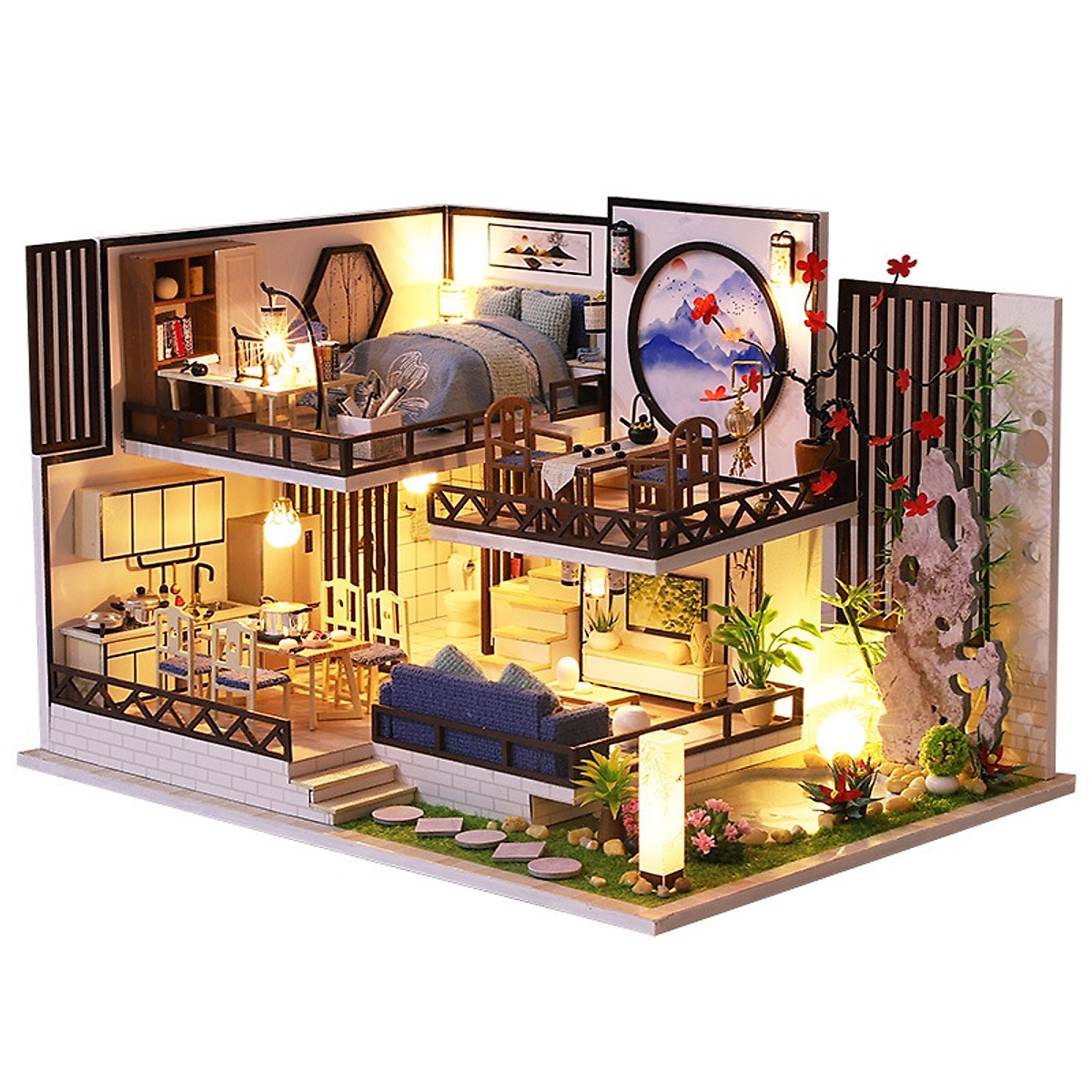 Mô hình nhà búp bê tự làm diy doll house miniature CUTEROOM mô hình  comfortable life blue times girlish dream  Shopee Việt Nam