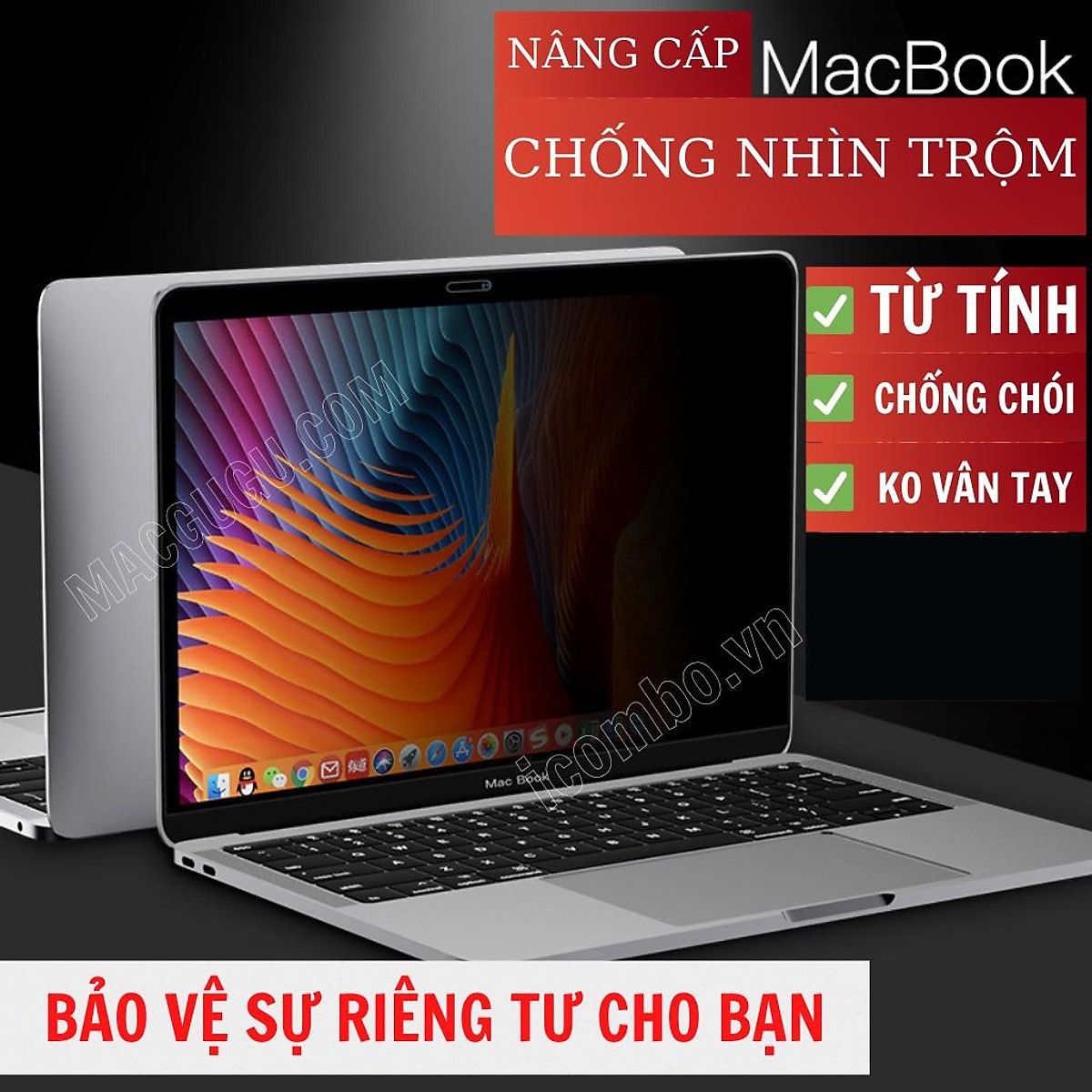 Dán màn hình chống nhìn trộm dành cho macbook pro, macbook air, macbook m1