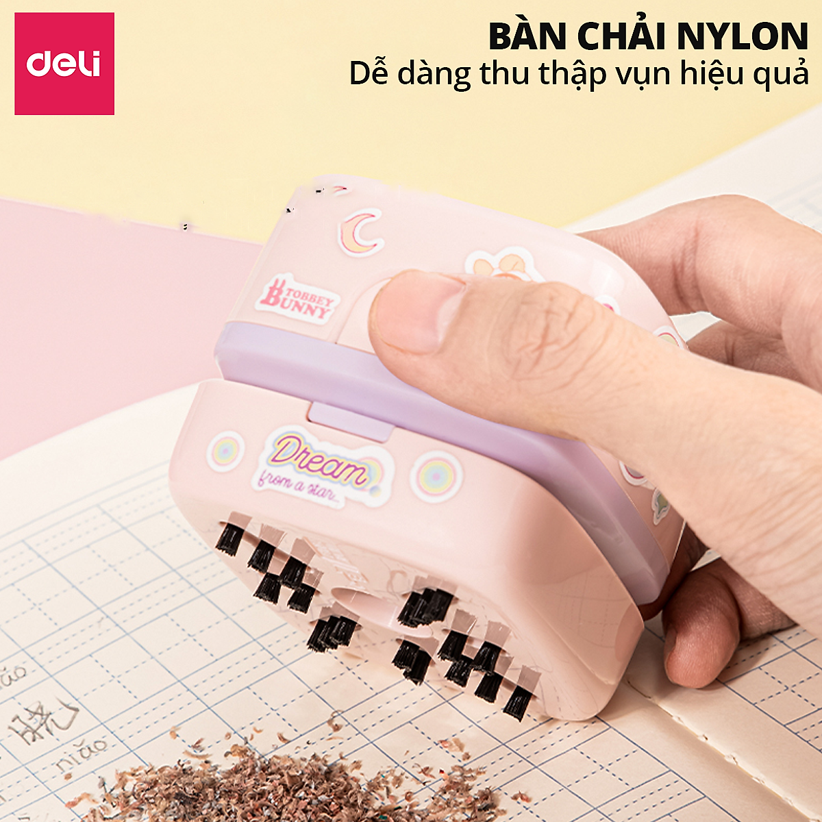 Máy Hút Bụi Mini Để Bàn Deli - Máy Hút Bụi Cầm Tay Dạng Vuông Tiện Dụng Hút Vụn Tẩy Bút Chì - Không Dây Nhỏ Gọn