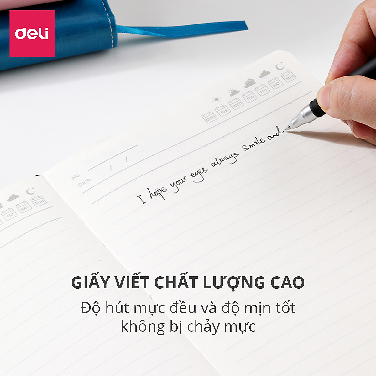Sổ Tay Ghi Chép Bìa Da A5 300 Trang Kẻ Ngang Deli - Phù Hợp Làm Sổ Kế Hoạch Planner, Nhật Kí, Tập Vở Ghi Chép Bullet Journal - EN012 / EN013