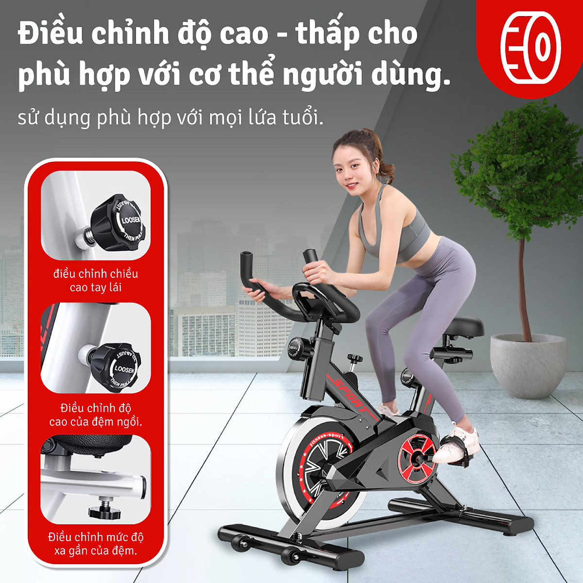 Xe đạp tập thể dục, Xe đạp thể thao,Xe đạp thể dục trong nhà giảm mỡ, săn chắc cơ thể, S500 - S303 - Elite 03 có đồ hồ hiển thị quãng đường, calo tiêu thụ, (hàng nhập khẩu)