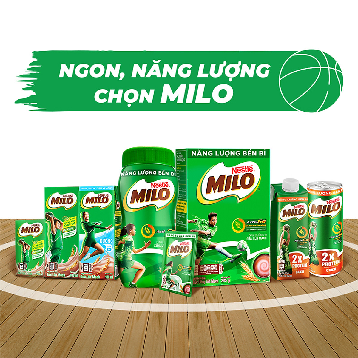 Sữa lúa mạch Nestlé MILO ÍT ĐƯỜNG - thùng 48 hộp x 110ml