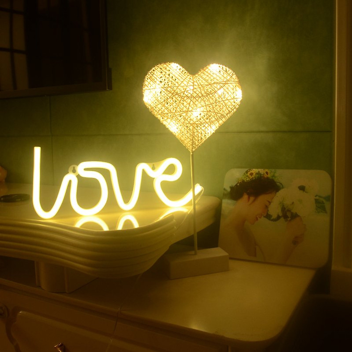 Đèn Led Neon Chữ LOVE 30*15 Cm Trang Trí Tặng Quà Sinh Nhật Cầu Hôn Đám Cưới