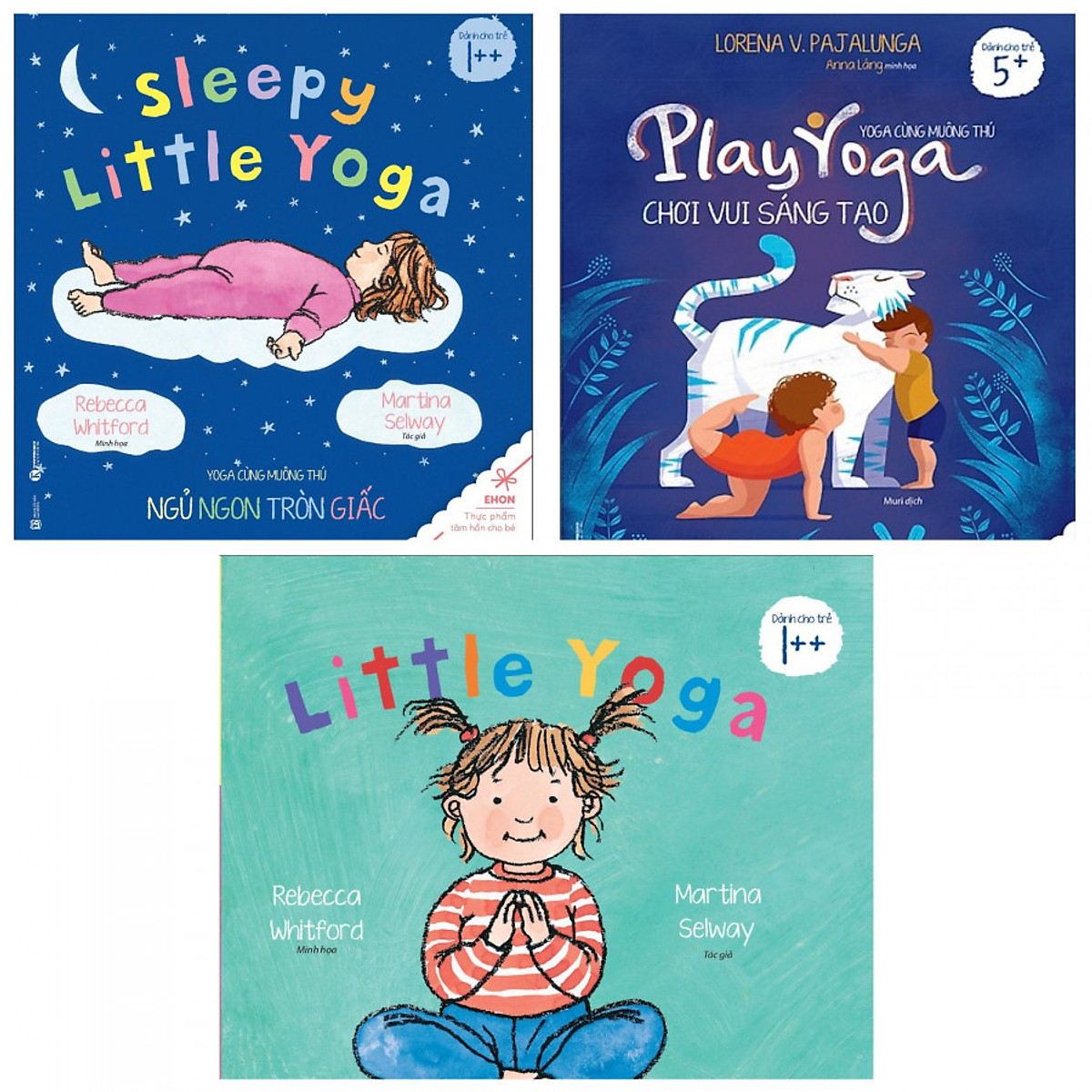 Combo Ehon Yoga Cùng Muôn Thú: Sleepy Little Yoga + Play Yoga + Little Yoga - Tặng Kèm Bookmark