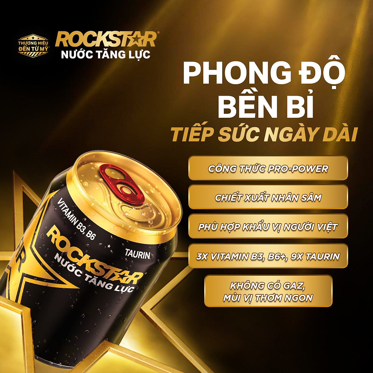 Thùng 24 Lon Nước Tăng Lực Rockstar (250ml/ lon)
