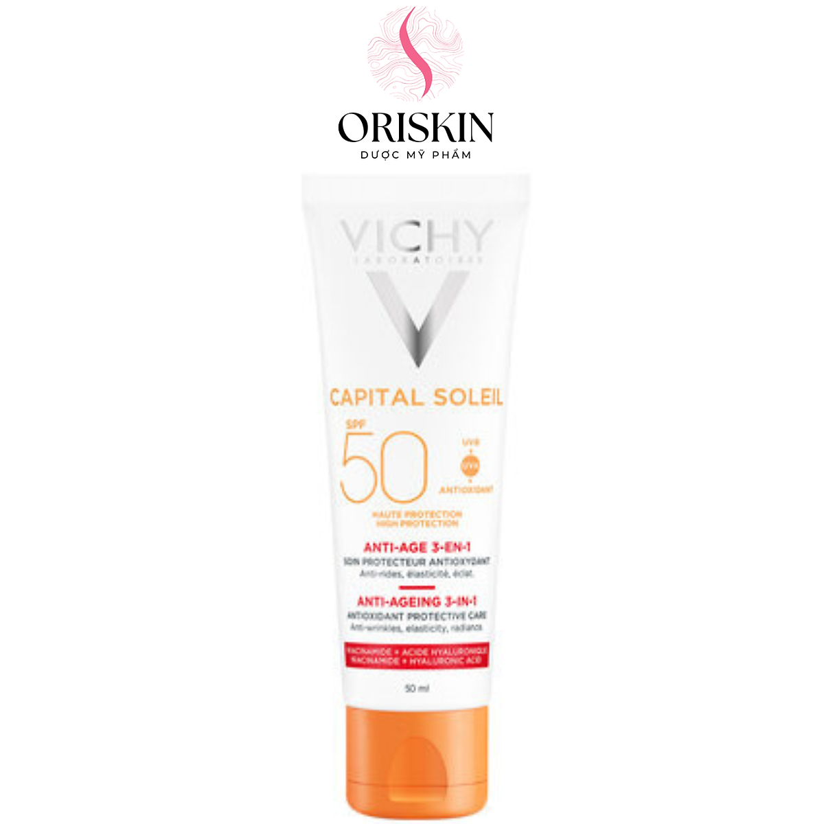 Kem Chống Nắng Bảo Vệ Và Giúp Giảm Các Dấu Hiệu Lão Hóa Vichy Capital Ideal Soleil Anti-Ageing SPF50+ UVB+UVA 50ML